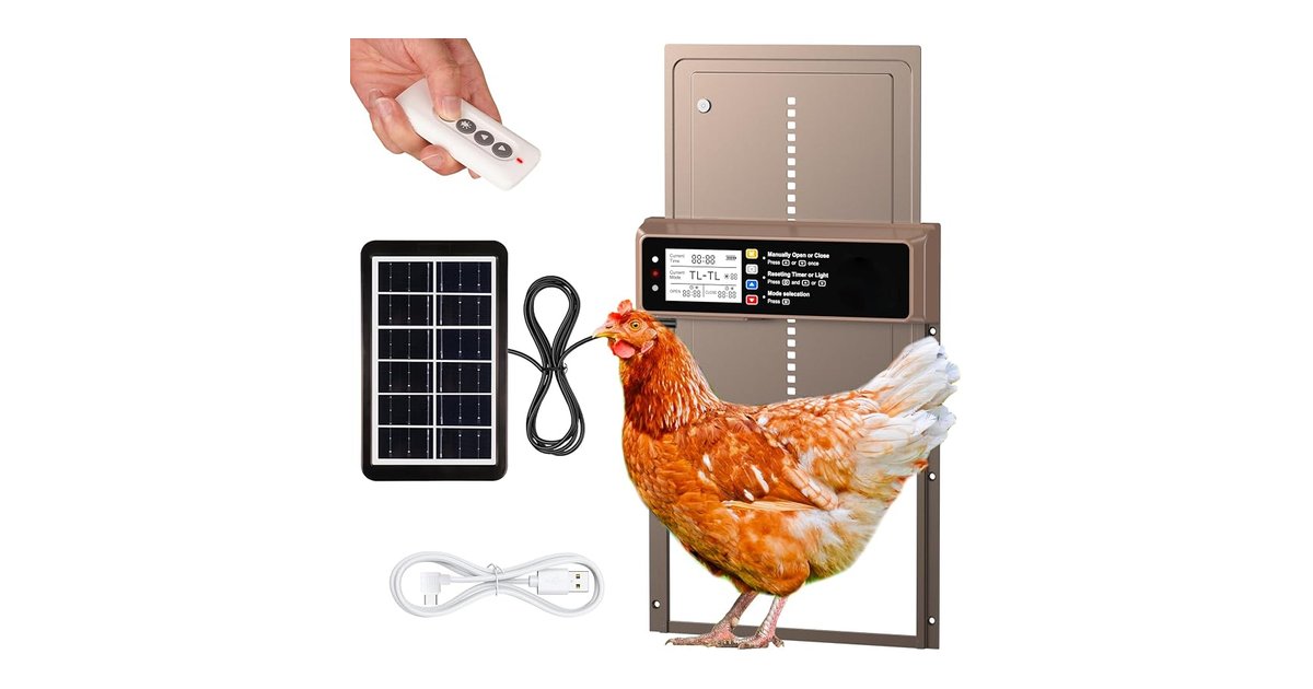 NyPots Solar Automatic Coop Door (timer + light sensor) product image